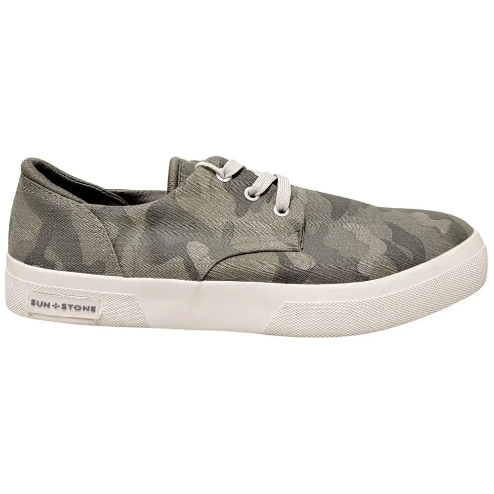 Sun + Stone Men Kiva Low Top Lace Up Sneakers Size US 10M Green Camo